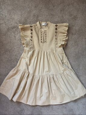 Sea New York cutout ruffle tier pintucked mini dress